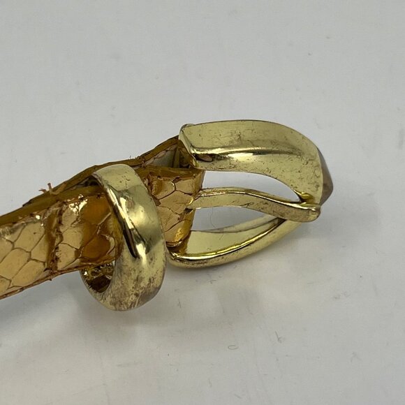 Giani Bernini Gold Adjustable Snakeskin Belt | Size L - Picture 7 of 10